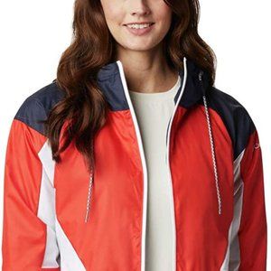 🆕Columbia Women’s Side Hill Fleece Lined Windbreaker, XXL-Bold O/Dark N/White